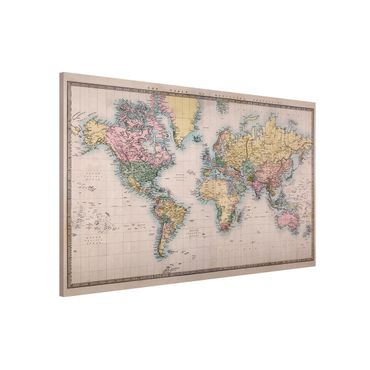 Quadros magnéticos Vintage World Map Around 1850