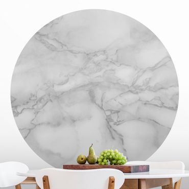 Papel de parede redondo Marble Look Black And White