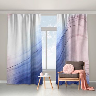 Cortinas Mottled Colours Blue With Light Pink