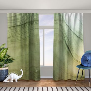 Cortinas Mottled Green With Honey Yellow