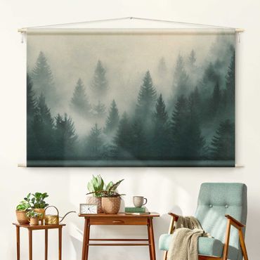 Tapeçaria de parede Coniferous Forest In Fog
