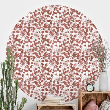 Papel de parede redondo Natural Pattern Dandelion With Dots Copper