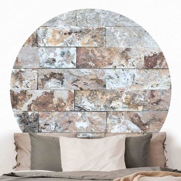 Papel de parede redondo Natural Marble Stone Wall