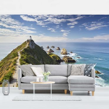 Mural de parede Nugget Point Lighthouse And Sea New Zealand