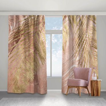 Cortinas Palm Fronds In Pink And Gold III