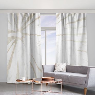 Cortinas Palm leaf Outlines On Linen
