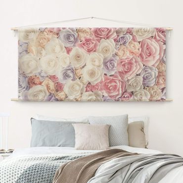 Tapeçaria de parede Pastel Paper Art Roses
