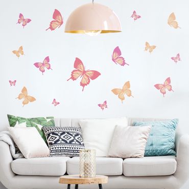 Autocolantes de parede Butterfly Set Pastel colours