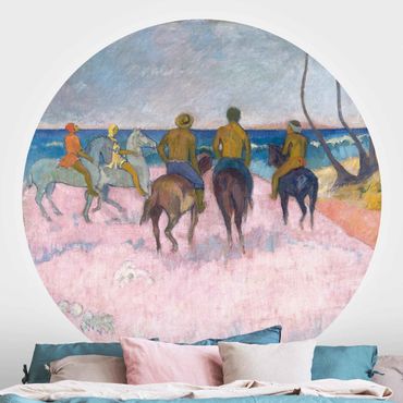 Papel de parede redondo Paul Gauguin - Riders On The Beach