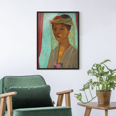 Quadros com moldura Paula Modersohn-Becker - Self-Portrait with a Hat and Veil