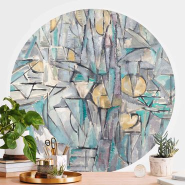 Papel de parede redondo Piet Mondrian - Composition X