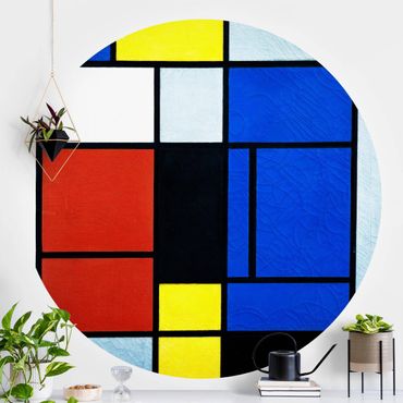 Papel de parede redondo Piet Mondrian - Tableau No. 1