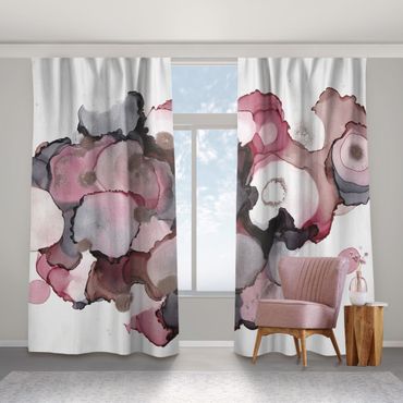 Cortinas Pink Beige Drops With Pink Gold