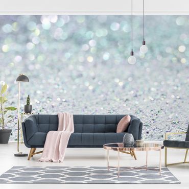 Papel de parede padrões Princess Glitter Landscape In Mint Colour