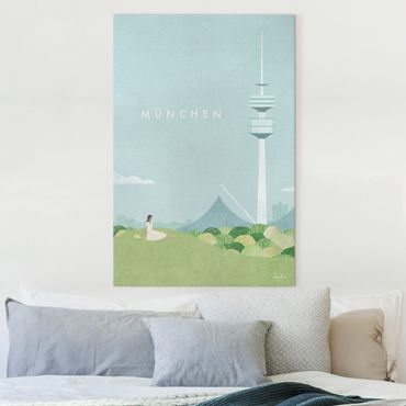 Telas decorativas Travel poster - Munich