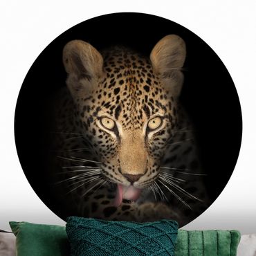 Papel de parede redondo Resting Leopard