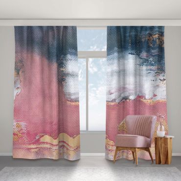 Cortinas Pink Storm With Gold