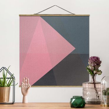 Quadros em tecido Pink Transparency Geometry
