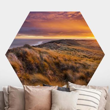 Papel de parede hexagonal Sunrise On The Beach On Sylt