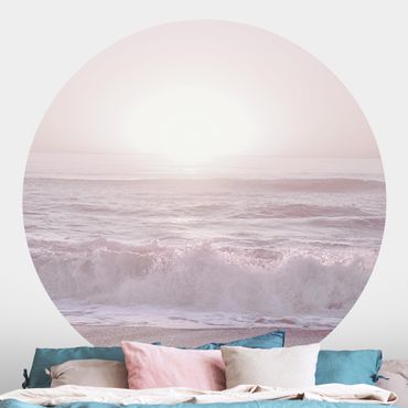 Papel de parede redondo Sunset In Pale Pink