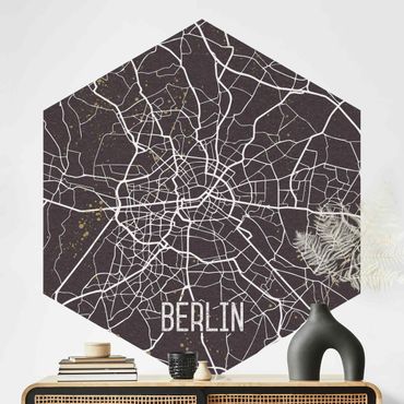 Papel de parede hexagonal City Map Berlin - Retro