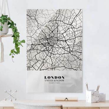 Quadros em vidro London City Map - Classic