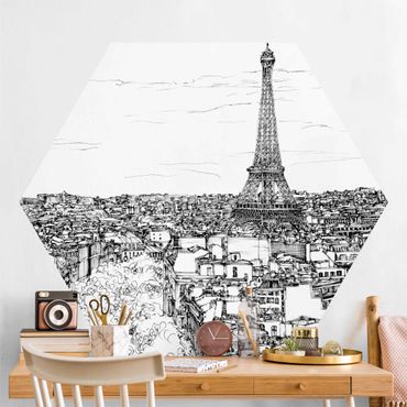 Papel de parede hexagonal City Study - Paris
