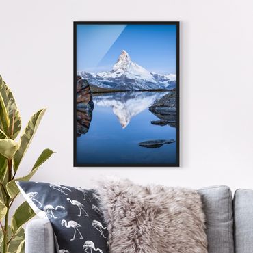 Quadros com moldura Stellisee Lake In Front Of The Matterhorn