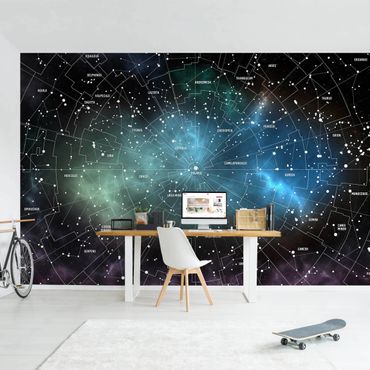 Papel de parede padrões Stellar Constellation Map Galactic Nebula