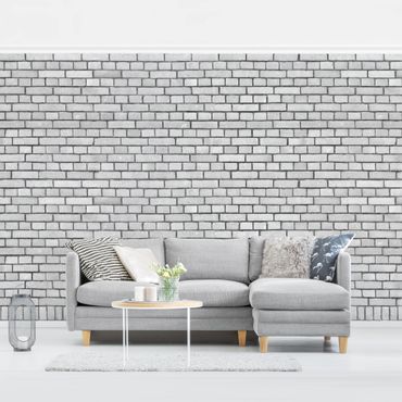 Mural de parede Brick Wall White