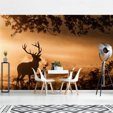 Mural de parede Deer In The Winter Forest
