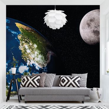 Mural de parede Moon and Earth