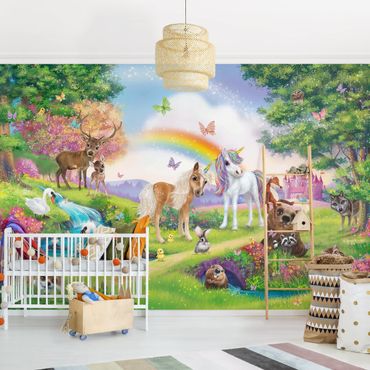 Mural de parede Animal Club International - Magical Forest With Unicorn