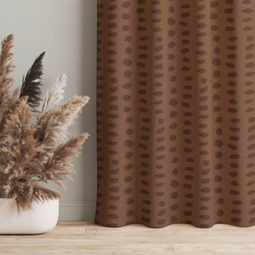 Cortinas Unequal Dots Pattern - Fawn Brown