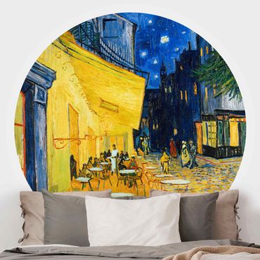 Papel de parede redondo Vincent van Gogh - Café Terrace at Night