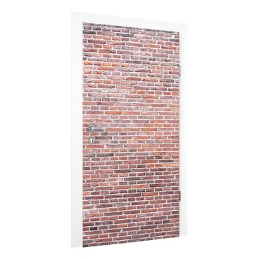 Papel de parede para porta Brick Wall Red