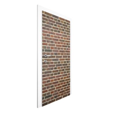 Papel de parede para porta Brick Wallpaper London Maroon