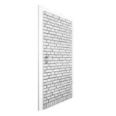 Papel de parede para porta Brick Wallpaper White London