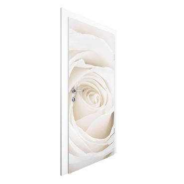Papel de parede para porta Pretty White Rose