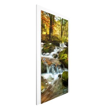 Papel de parede para porta Waterfall Autumnal Forest