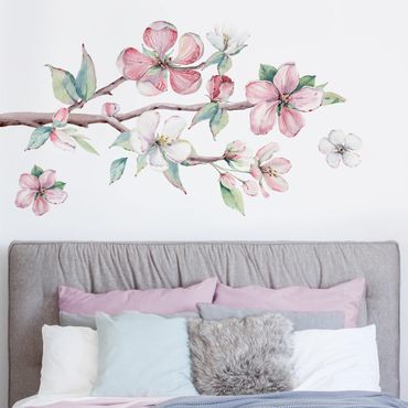 Autocolantes de parede Cherry Blossom Branch Watercolour Set
