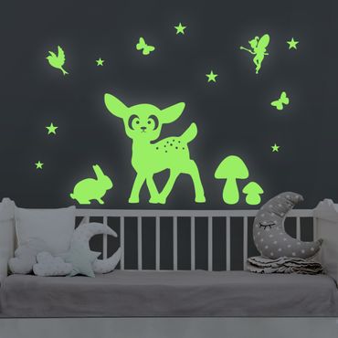 Autocolantes de parede Wall Decal Night Glow Set Animal In the Forest