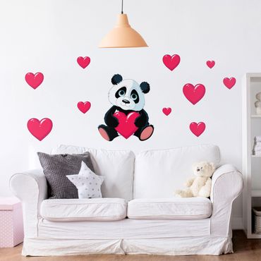 Autocolantes de parede Panda With Hearts