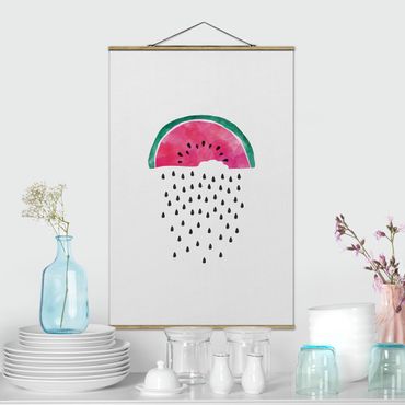 Quadros em tecido Watermelon Rain