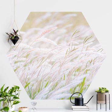 Papel de parede hexagonal Soft Grasses