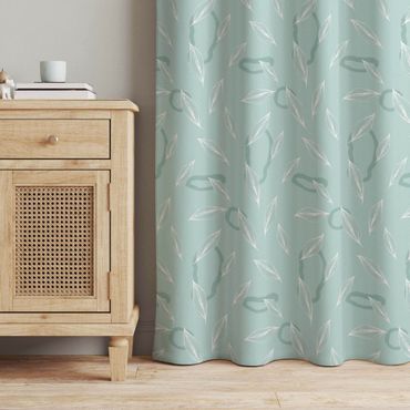 Cortinas Willow Leaves Pattern - Patel Mint Green