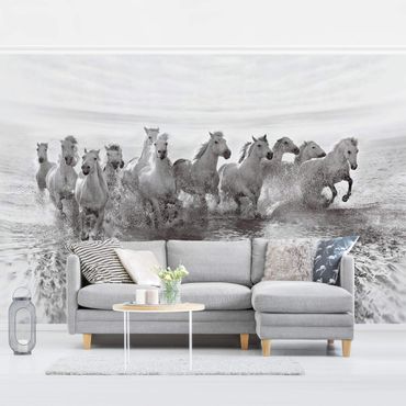 Mural de parede White Horses In The Ocean
