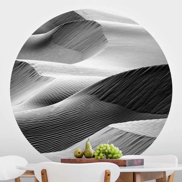 Papel de parede redondo Wave Pattern In Desert Sand