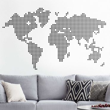 Autocolantes de parede World Map Points