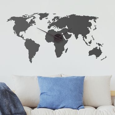 Autocolantes de parede World Map clock